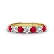 1 - Kathleen 3.40 mm Round Ruby and Lab Grown Diamond Wedding Band 