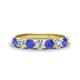 1 - Kathleen 3.40 mm Round Tanzanite and Lab Grown Diamond Wedding Band 