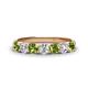 1 - Kathleen 3.40 mm Round Peridot and Lab Grown Diamond Wedding Band 
