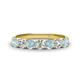 1 - Kathleen 3.40 mm Round Aquamarine and Lab Grown Diamond Wedding Band 