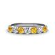 1 - Kathleen 3.40 mm Round Citrine and Lab Grown Diamond Wedding Band 