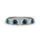 1 - Kathleen 3.40 mm Round Blue Diamond and White Lab Grown Diamond Wedding Band 