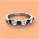 3 - Kathleen 3.40 mm Round Black Diamond and White Lab Grown Diamond Wedding Band 