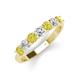 4 - Kathleen 3.40 mm Round Yellow Diamond and White Lab Grown Diamond Wedding Band 