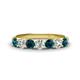 1 - Kathleen 3.40 mm Round Blue Diamond and White Lab Grown Diamond Wedding Band 