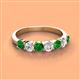 3 - Kathleen 3.40 mm Round Green Garnet and Lab Grown Diamond Wedding Band 