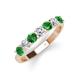 4 - Kathleen 3.40 mm Round Green Garnet and Lab Grown Diamond Wedding Band 