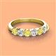 3 - Kathleen 3.40 mm Round Yellow Sapphire and Lab Grown Diamond Wedding Band 