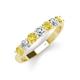 4 - Kathleen 3.40 mm Round Yellow Sapphire and Lab Grown Diamond Wedding Band 