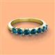3 - Kathleen 3.40 mm Round Blue Diamond Wedding Band 