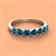 3 - Kathleen 3.40 mm Round Blue Diamond Wedding Band 