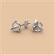 2 - Pema Three Prong 14K White Gold Ear Stud Setting 
