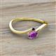 2 - Lucie Bold Oval Cut Amethyst and Round Blue Sapphire 2 Stone Promise Ring 