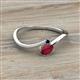 2 - Lucie Bold Oval Cut Ruby and Round Blue Sapphire 2 Stone Promise Ring 