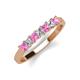2 - Erica 3.00 mm Princess Cut Pink Sapphire and Diamond 7 Stone Wedding Band 