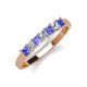 2 - Erica 3.00 mm Princess Cut Tanzanite and Diamond 7 Stone Wedding Band 