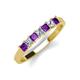2 - Erica 3.00 mm Princess Cut Amethyst and Diamond 7 Stone Wedding Band 