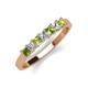 2 - Erica 3.00 mm Princess Cut Peridot and Diamond 7 Stone Wedding Band 