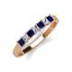 2 - Erica 3.00 mm Princess Cut Blue Sapphire and Diamond 7 Stone Wedding Band 