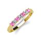 2 - Erica 3.00 mm Princess Cut Pink Sapphire and Diamond 7 Stone Wedding Band 