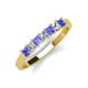 2 - Erica 3.00 mm Princess Cut Tanzanite and Diamond 7 Stone Wedding Band 