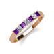2 - Erica 3.00 mm Princess Cut Amethyst and Diamond 7 Stone Wedding Band 