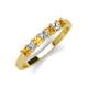 2 - Erica 3.00 mm Princess Cut Citrine and Diamond 7 Stone Wedding Band 