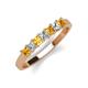 2 - Erica 3.00 mm Princess Cut Citrine and Diamond 7 Stone Wedding Band 