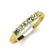 2 - Erica 3.00 mm Princess Cut Peridot and Diamond 7 Stone Wedding Band 