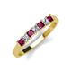 2 - Erica 3.00 mm Princess Cut Rhodolite Garnet and Diamond 7 Stone Wedding Band 