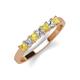 2 - Erica 3.00 mm Princess Cut Yellow Sapphire and Diamond 7 Stone Wedding Band 