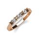 2 - Erica 3.00 mm Princess Cut Smoky Quartz and Diamond 7 Stone Wedding Band 