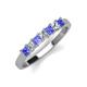 2 - Erica 3.00 mm Princess Cut Tanzanite and Diamond 7 Stone Wedding Band 