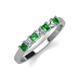 2 - Erica 3.00 mm Princess Cut Green Garnet and Diamond 7 Stone Wedding Band 