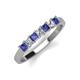 2 - Erica 3.00 mm Princess Cut Iolite and Diamond 7 Stone Wedding Band 