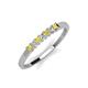 2 - Erica 2.00 mm Princess Cut Yellow Sapphire and Diamond 7 Stone Wedding Band 