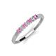 2 - Erica 2.00 mm Princess Cut Pink Sapphire and Diamond 7 Stone Wedding Band 
