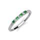 2 - Erica 2.00 mm Princess Cut Green Garnet and Diamond 7 Stone Wedding Band 