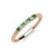 2 - Erica 2.00 mm Princess Cut Green Garnet and Diamond 7 Stone Wedding Band 
