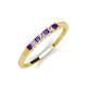 2 - Erica 2.00 mm Princess Cut Amethyst and Diamond 7 Stone Wedding Band 
