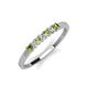 2 - Erica 2.00 mm Princess Cut Peridot and Diamond 7 Stone Wedding Band 
