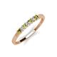 2 - Erica 2.00 mm Princess Cut Peridot and Diamond 7 Stone Wedding Band 