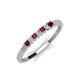 2 - Erica 2.00 mm Princess Cut Red Garnet and Diamond 7 Stone Wedding Band 