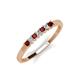 2 - Erica 2.00 mm Princess Cut Red Garnet and Diamond 7 Stone Wedding Band 