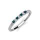 2 - Erica 2.00 mm Princess Cut London Blue Topaz and Diamond 7 Stone Wedding Band 