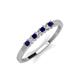 2 - Erica 2.00 mm Princess Cut Blue Sapphire and Diamond 7 Stone Wedding Band 