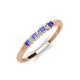 2 - Erica 2.00 mm Princess Cut Tanzanite and Diamond 7 Stone Wedding Band 