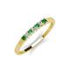2 - Erica 2.00 mm Princess Cut Green Garnet and Diamond 7 Stone Wedding Band 