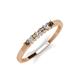 2 - Erica 2.00 mm Princess Cut Smoky Quartz and Diamond 7 Stone Wedding Band 