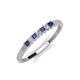2 - Erica 2.00 mm Princess Cut Iolite and Diamond 7 Stone Wedding Band 